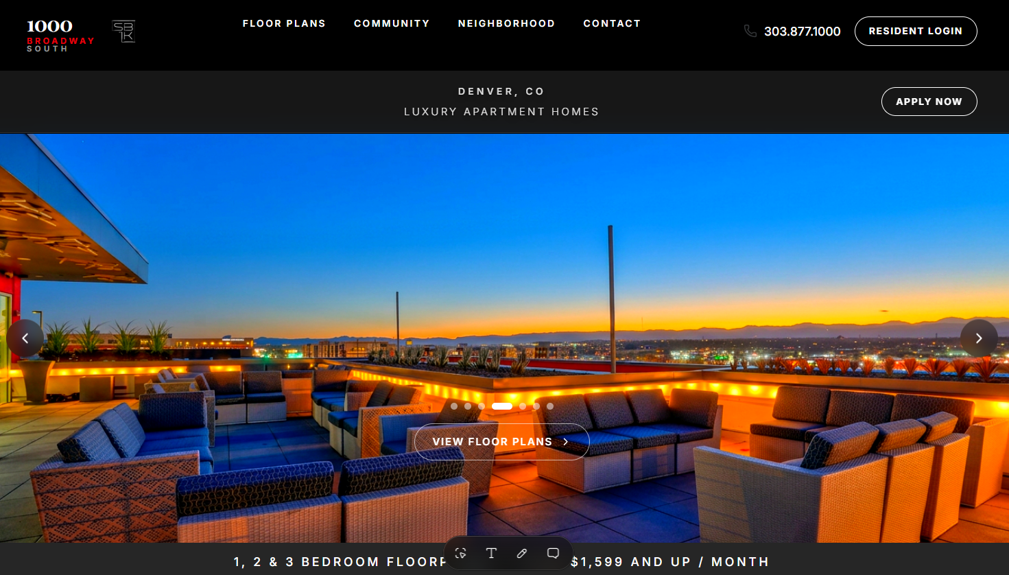 Conversion-built community site with resident login and Apply Now