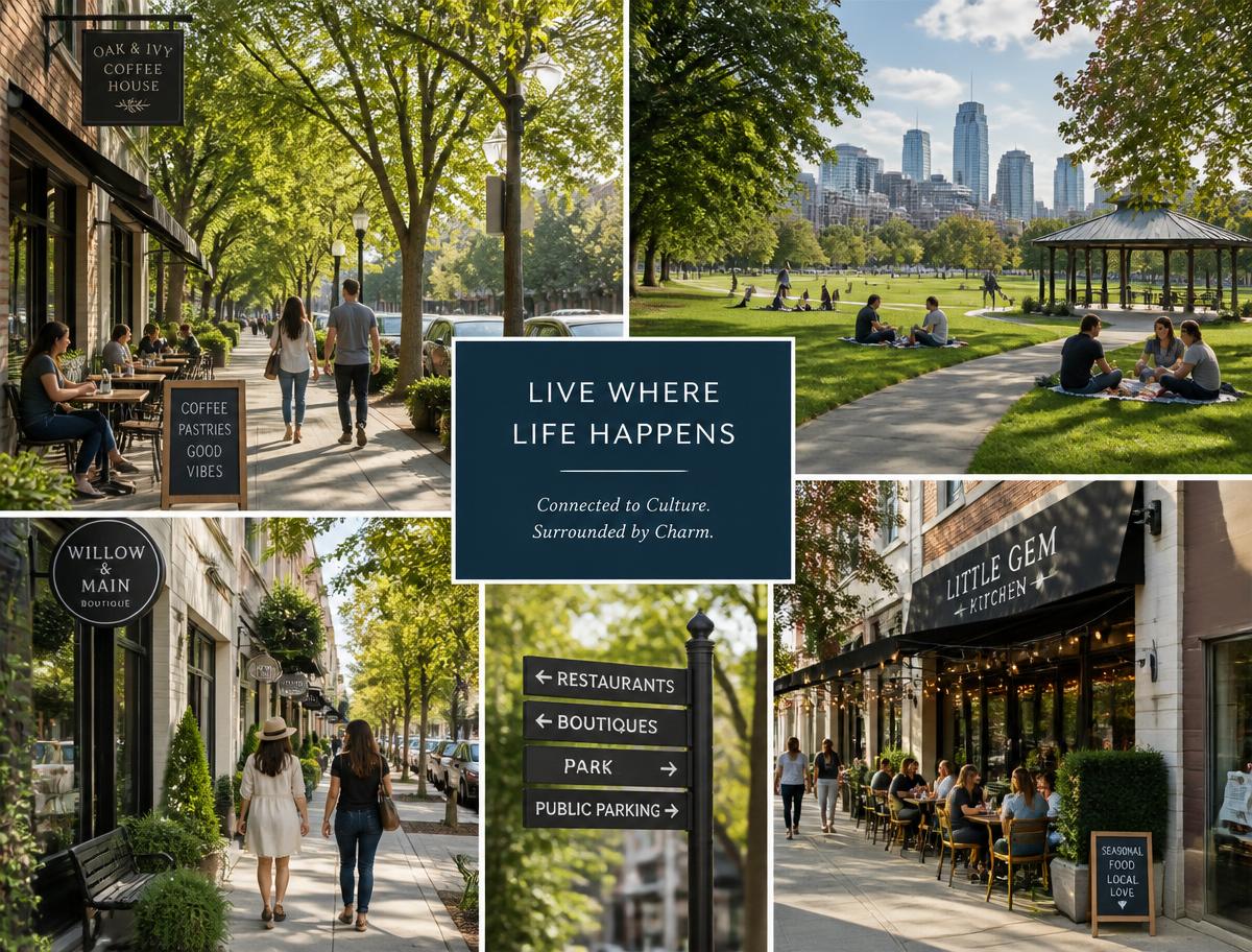Neighborhood gallery of nearby dining and retail
